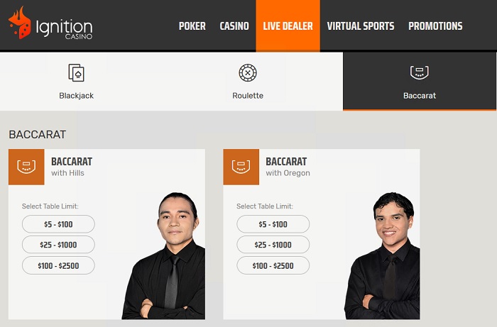 online baccarat games at ignition